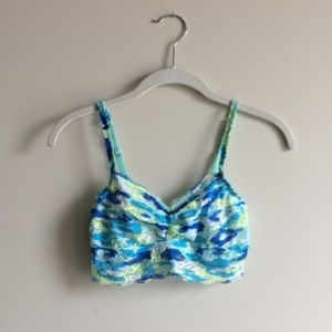PINK Victoria's Secret Blue & Green Lace Bralette