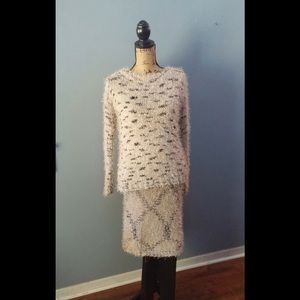 RED Sweater Skirt Set Size small