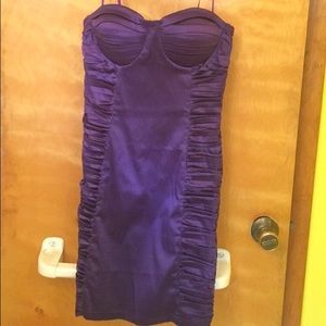 Purple Strapless Dress