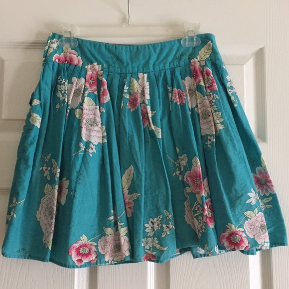 Blue Floral Miniskirt
