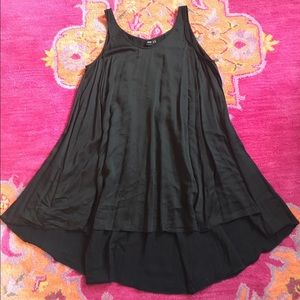 Asos black A-line slip dress with waterfall hem
