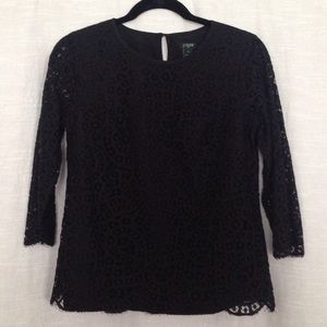 J.Crew black lace top