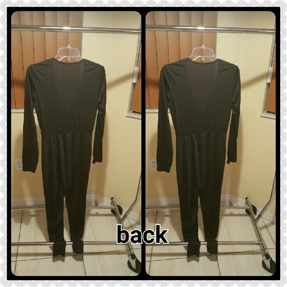 JUST IN. BLACK LONG SLEEVES JUMPSUIT - Picture 3 of 4