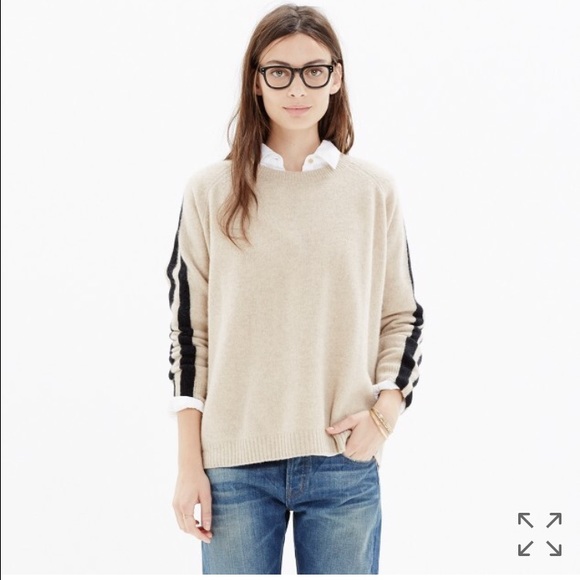 Striped sleeve sweater