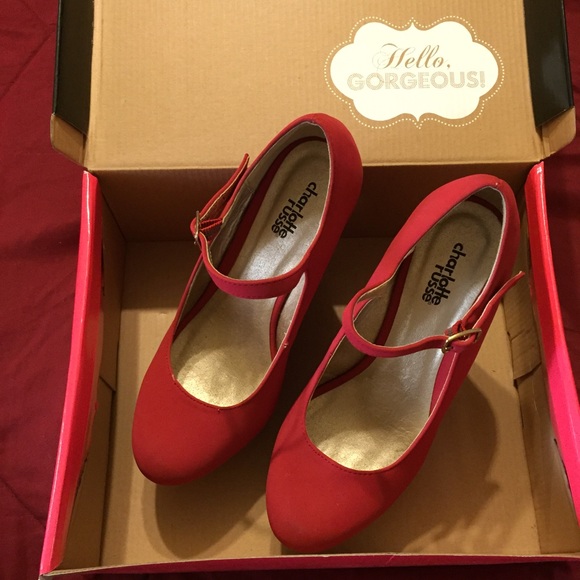 Red wedge heels by Charlotte Russe