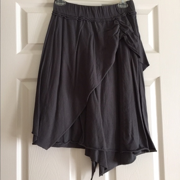 Gray Jersey Knit Soft Asymmetrical Skirt