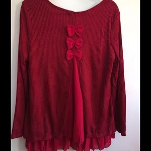 Flirty Scarlet Red TUNIC SWEATER XL XXL