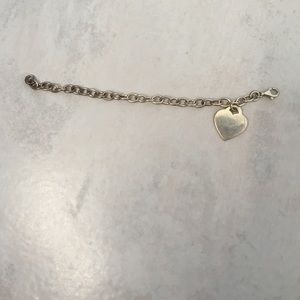 Sterling silver heart charm bracelet