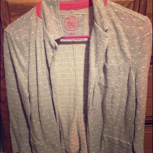 Grey & white polka dot blazer