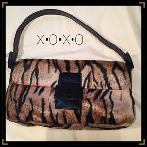 X•O•X•O Tiger Print Furry Clutch Bag