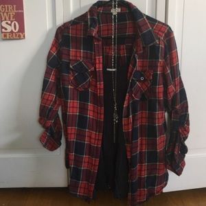 Red and navy flannel