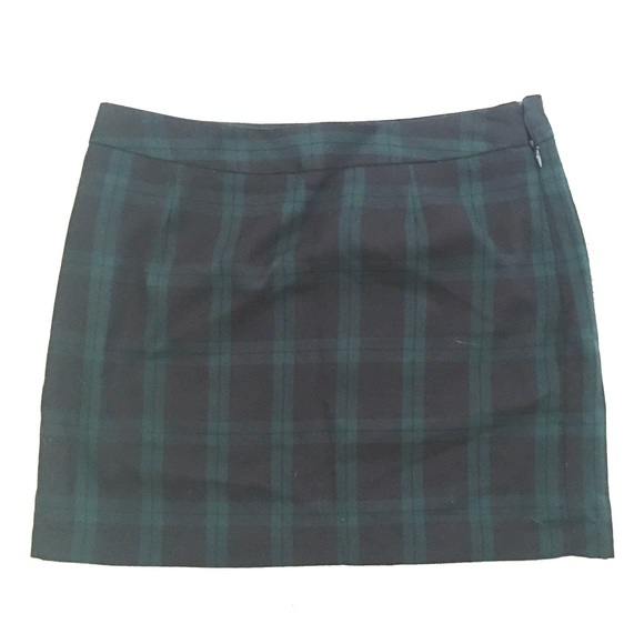 Green Plaid Skirt