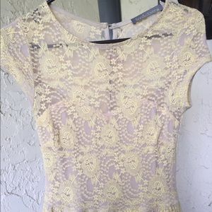 Pale yellow lace dress