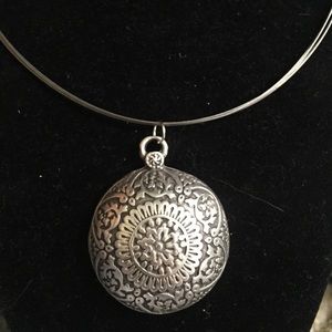 Antiqued silver necklace handcrafted