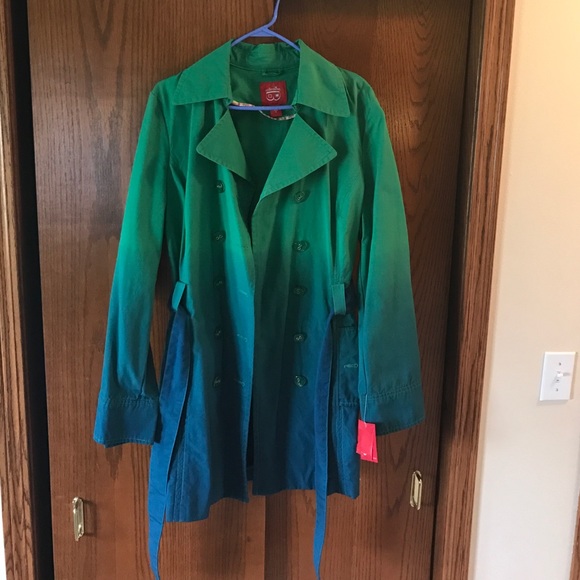 NWT Green/blue ombré pea coat style jacket