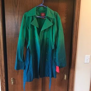NWT Green/blue ombré pea coat style jacket