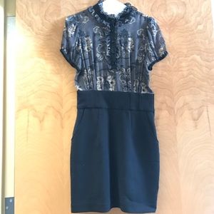 Black & paisley pattern dress