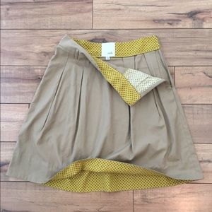 Pleated khaki Anthropolgie skirt
