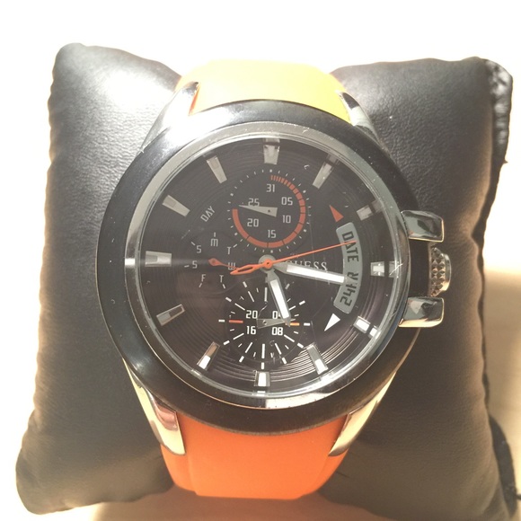 Guess mens orange watch - Picture 1 of 3