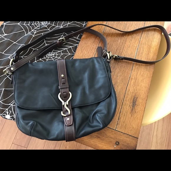 Black and brown Cole Haan cross body handbag