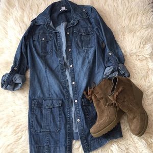 Gorgeous Chico's Denim Button Up Sz1/Med/8
