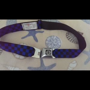 Blue and black seatbelt belt
