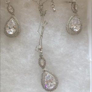 CZ earrings and necklace
