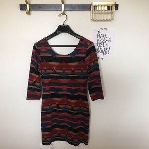 Southwest print 3/4 dress