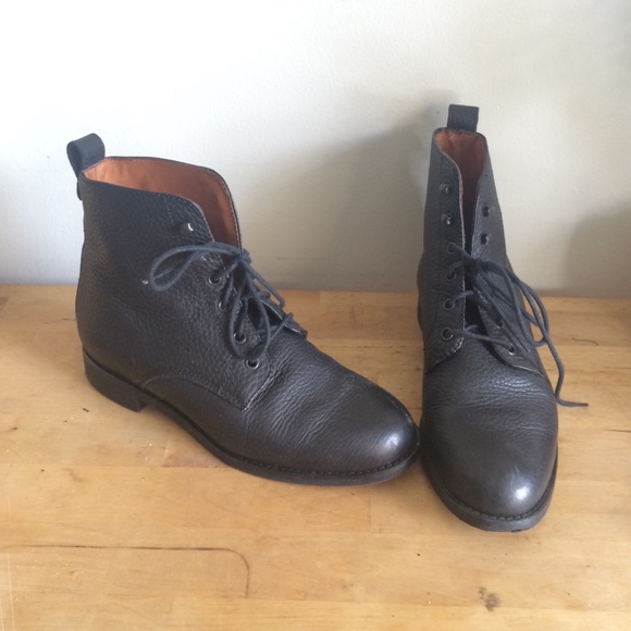 Madewell black ankle lace-up boots 7.5