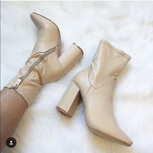 Nude sock booties