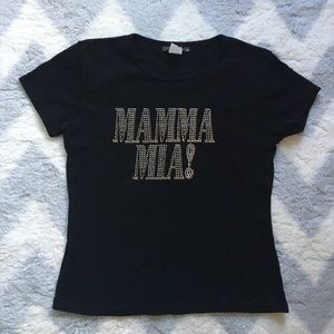 Tops - MAMMA MIA sequin t shirt