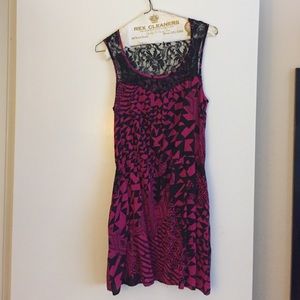 Magenta and black dress