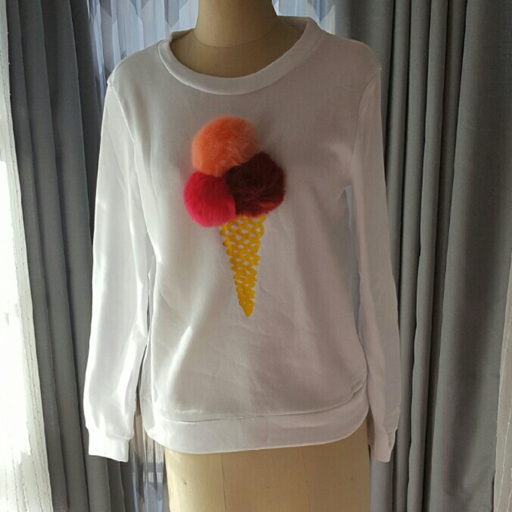 Sz SMALL left! ❤ ICE CREAM POM POM pullover