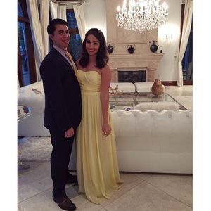 J Crew Arabelle Silk Chiffon Persian Yellow Gown