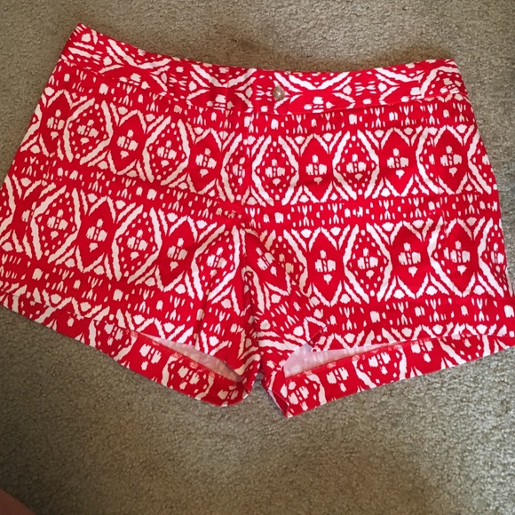 Red & White Chino Shorts