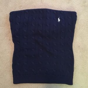 Strapless Ralph Lauren cable knit top