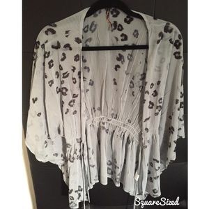 Silver with black printing Bikini Cover/Top