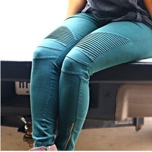 ♦️LAST PAIR♦️Beulah Emerald Moto Jeggings