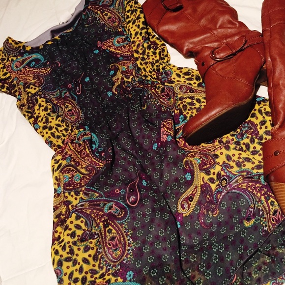 Super Cute Paisley Print Boho Dress