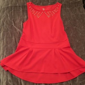 Trendy Red Peplum Top Size Medium