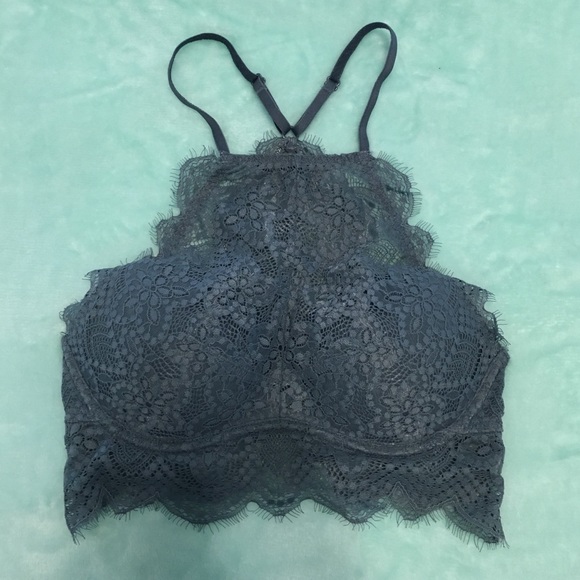 Pink VS high neck push up lace bra NWOT!