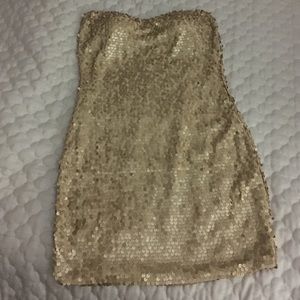 Gold sequin mini dress! Gold sequin mini dress!