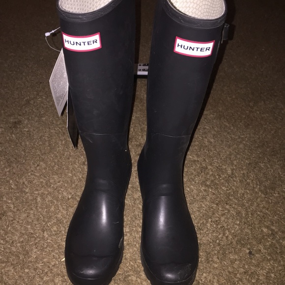Black Matte Hunter Rain Boots