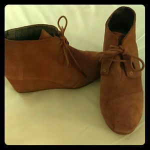 TOMS suede booties, size 7W