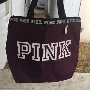 NWT PINK Zip-Top Tote in Purple