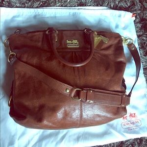 Coach relaxed tanned leather satchel
