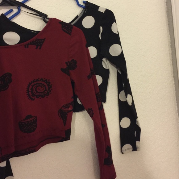 Long sleeve crop tops