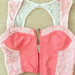 Pins & Needles Zip-Up Crop Tank