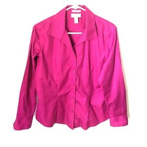 Chicos fuchsia button up no iron needed