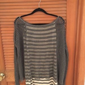 Bailey 44 grey tank top with crochet overlay